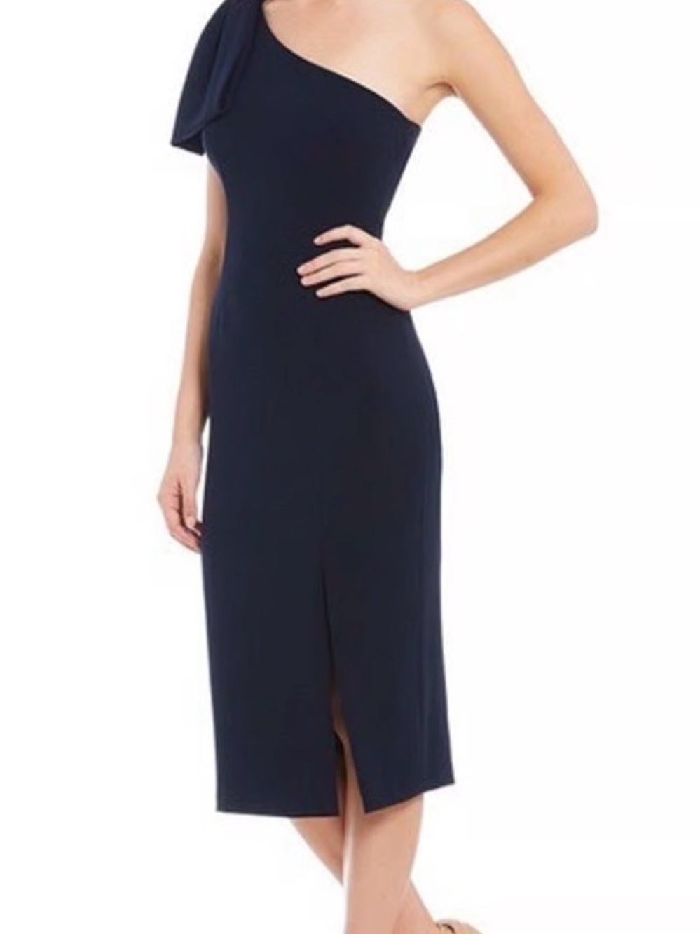 Gianni Bini One-Shoulder Navy Sheath Dress